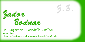 zador bodnar business card